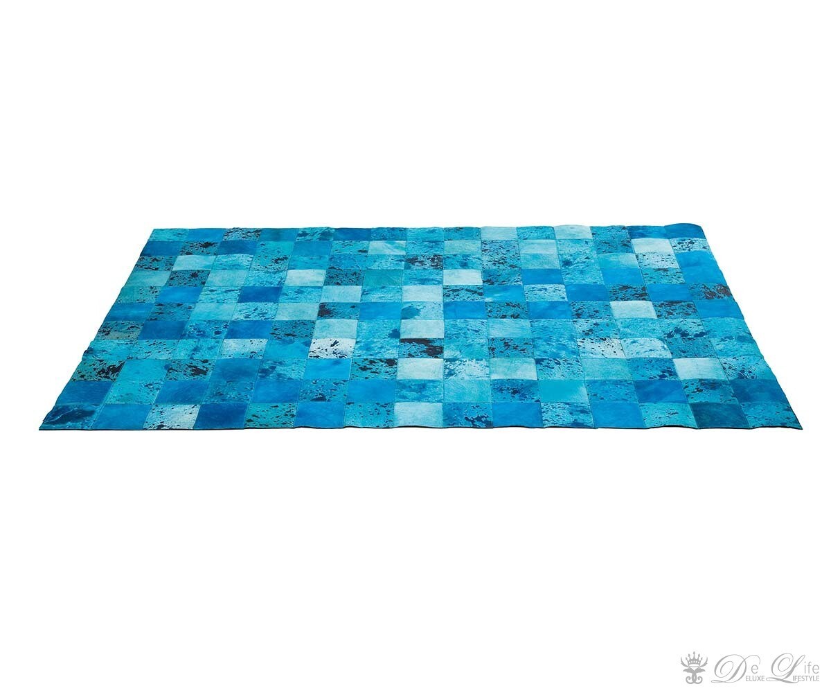 Teppich Blue Water Fur 170x240 Blau Kuhfell by Kare Design